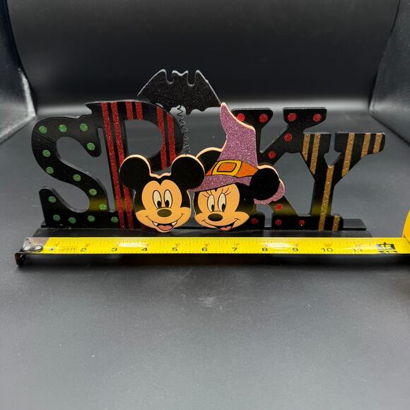 Disney Mickey and Minnie Spooky Halloween Wood Sign - Picture 5 of 12